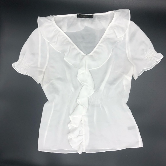 The Limited Sheer Ruffle Top - Picture 1 of 6